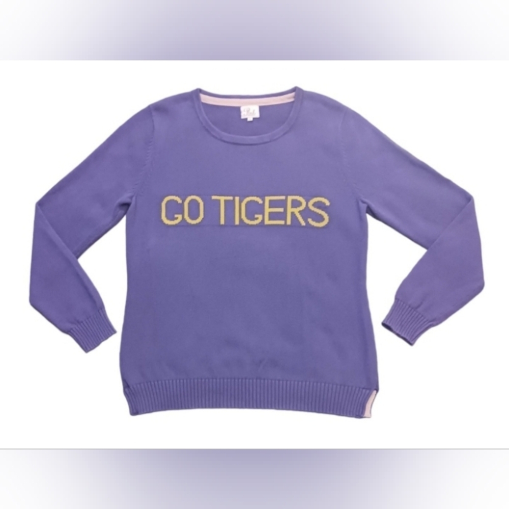 Pink Pineapple Womens LSU Tigers Varsity Crew Neck Sweater